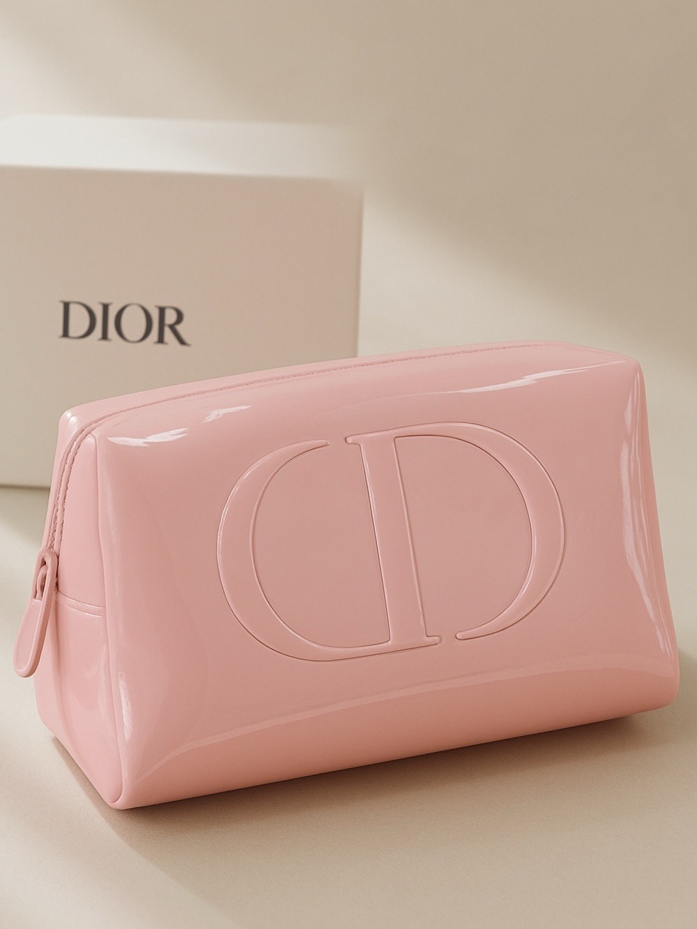 Dior Beauty Baby Pink Glossy Patent CD Makeup Bag Pouch New Authentic - Picture 3 of 15